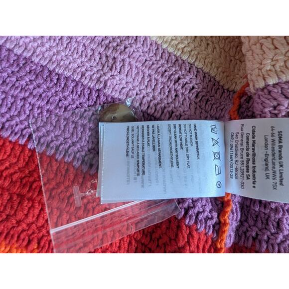 NWT Farm Rio Anthropologie Crochet Mini Dress Size S Rainbow Belted #8F469 - Picture 9 of 9